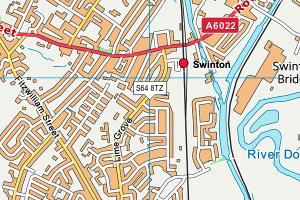 S64 8TZ map - OS VectorMap District (Ordnance Survey)