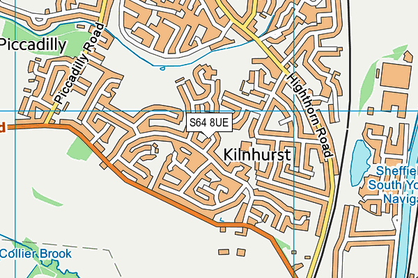 S64 8UE map - OS VectorMap District (Ordnance Survey)