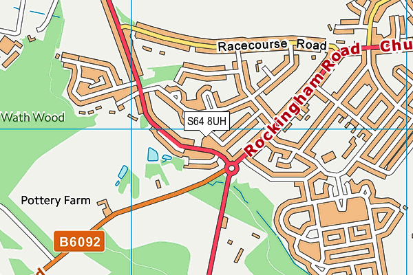 S64 8UH map - OS VectorMap District (Ordnance Survey)