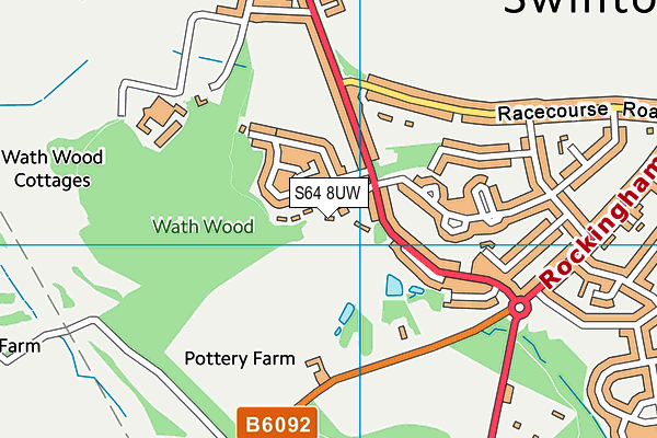 S64 8UW map - OS VectorMap District (Ordnance Survey)