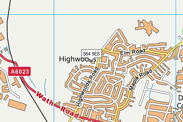 Highwoods Academy map (S64 9ES) - OS VectorMap District (Ordnance Survey)