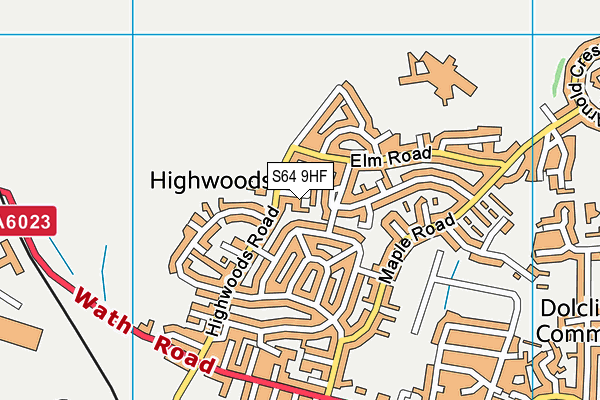 S64 9HF map - OS VectorMap District (Ordnance Survey)