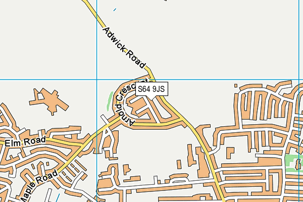 S64 9JS map - OS VectorMap District (Ordnance Survey)