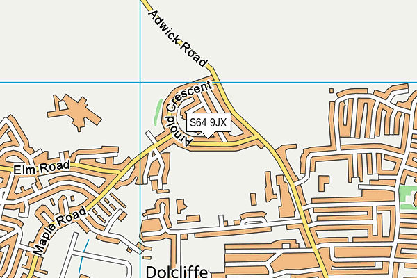 S64 9JX map - OS VectorMap District (Ordnance Survey)