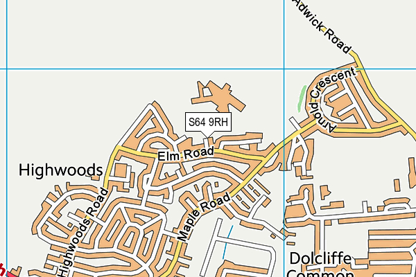 S64 9RH map - OS VectorMap District (Ordnance Survey)