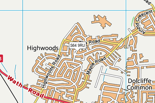 S64 9RU map - OS VectorMap District (Ordnance Survey)