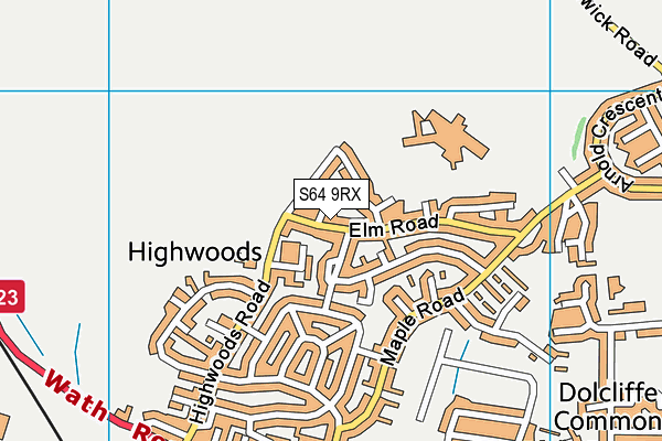 S64 9RX map - OS VectorMap District (Ordnance Survey)