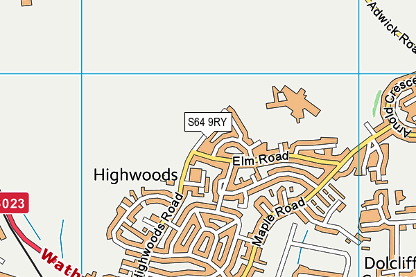 S64 9RY map - OS VectorMap District (Ordnance Survey)