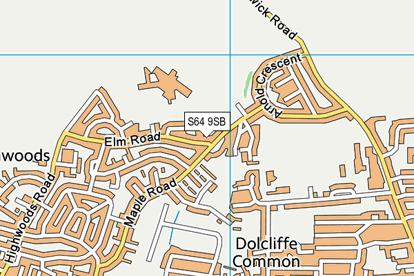 S64 9SB map - OS VectorMap District (Ordnance Survey)