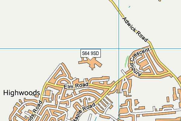 S64 9SD map - OS VectorMap District (Ordnance Survey)
