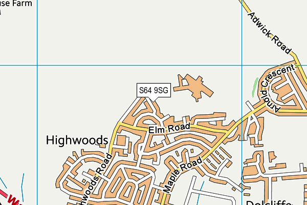 S64 9SG map - OS VectorMap District (Ordnance Survey)