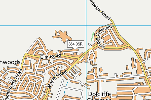 S64 9SR map - OS VectorMap District (Ordnance Survey)