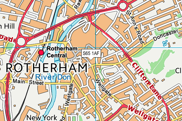 S65 1AF map - OS VectorMap District (Ordnance Survey)