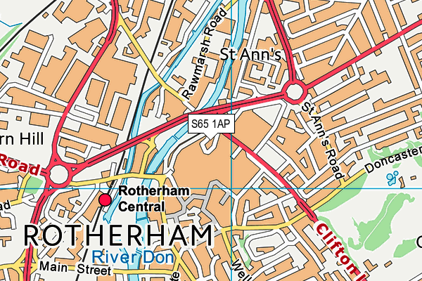 S65 1AP map - OS VectorMap District (Ordnance Survey)