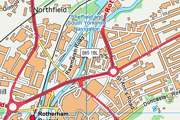 Ultra Flex Rotherham map (S65 1BL) - OS VectorMap District (Ordnance Survey)