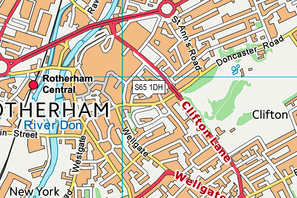 S65 1DH map - OS VectorMap District (Ordnance Survey)