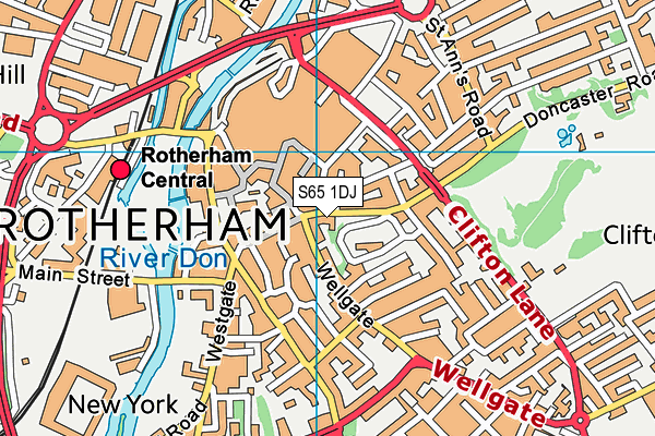 S65 1DJ map - OS VectorMap District (Ordnance Survey)