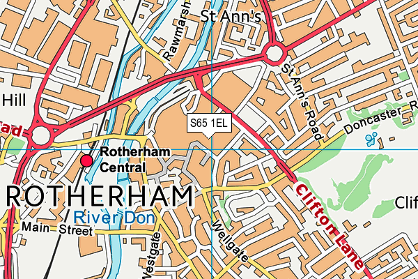 S65 1EL map - OS VectorMap District (Ordnance Survey)