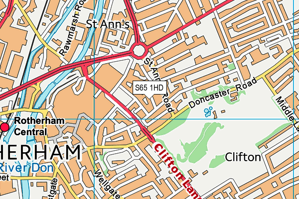 S65 1HD map - OS VectorMap District (Ordnance Survey)