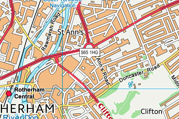 S65 1HG map - OS VectorMap District (Ordnance Survey)