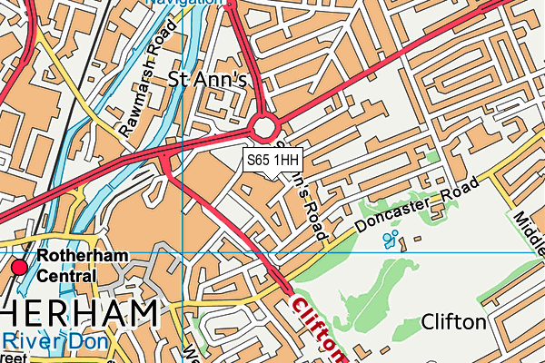 S65 1HH map - OS VectorMap District (Ordnance Survey)