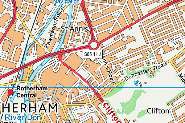 S65 1HJ map - OS VectorMap District (Ordnance Survey)