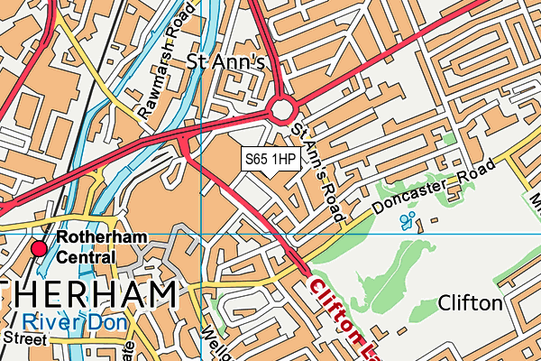 S65 1HP map - OS VectorMap District (Ordnance Survey)