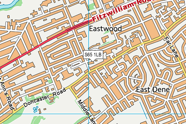 S65 1LB map - OS VectorMap District (Ordnance Survey)