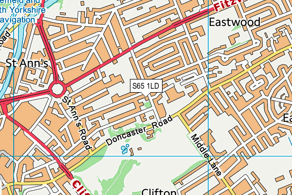 S65 1LD map - OS VectorMap District (Ordnance Survey)
