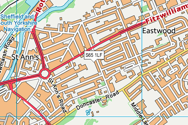 S65 1LF map - OS VectorMap District (Ordnance Survey)