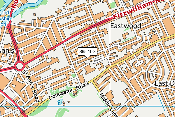 S65 1LG map - OS VectorMap District (Ordnance Survey)