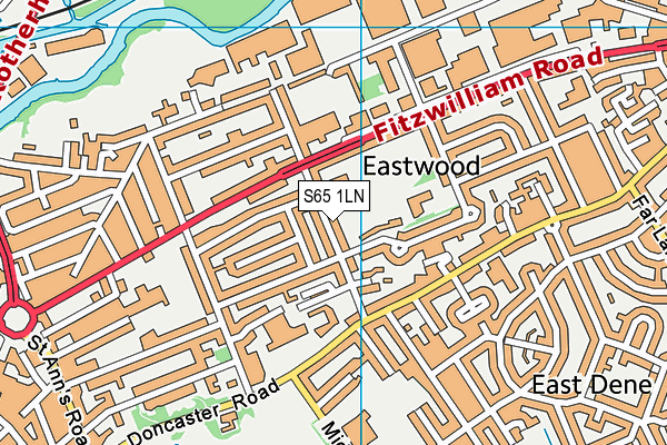 Clifton Community School (Cranworth Road Campus) map (S65 1LN) - OS VectorMap District (Ordnance Survey)