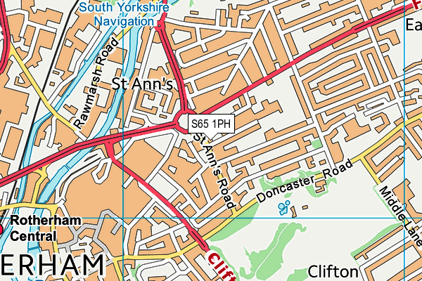 ROTHERHAM OPPORTUNITIES COLLEGE map (S65 1PH) - OS VectorMap District (Ordnance Survey)
