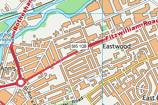 S65 1QB map - OS VectorMap District (Ordnance Survey)