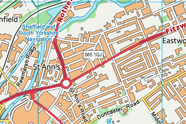 S65 1QJ map - OS VectorMap District (Ordnance Survey)