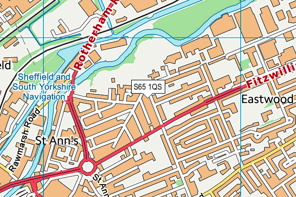 S65 1QS map - OS VectorMap District (Ordnance Survey)