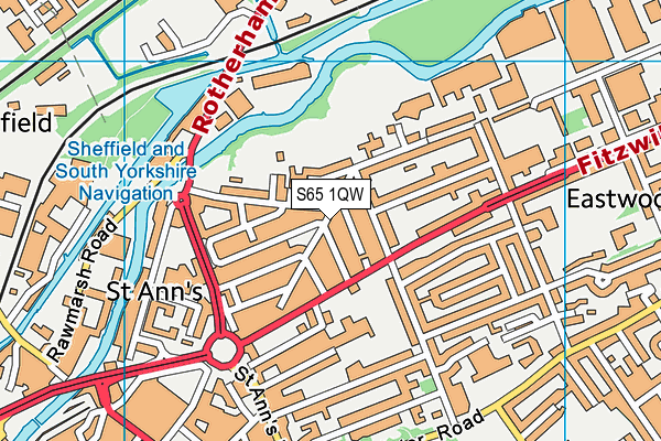 S65 1QW map - OS VectorMap District (Ordnance Survey)