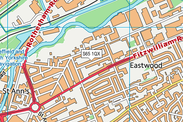 S65 1QX map - OS VectorMap District (Ordnance Survey)