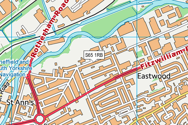 S65 1RB map - OS VectorMap District (Ordnance Survey)