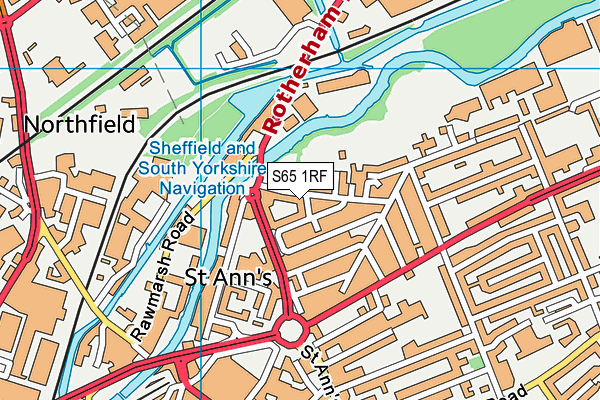 S65 1RF map - OS VectorMap District (Ordnance Survey)