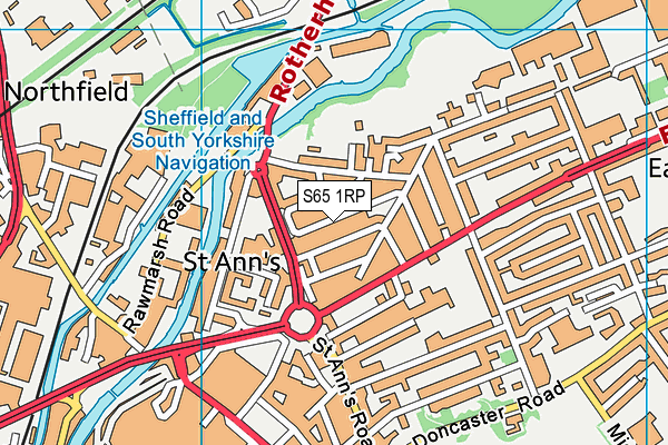 S65 1RP map - OS VectorMap District (Ordnance Survey)