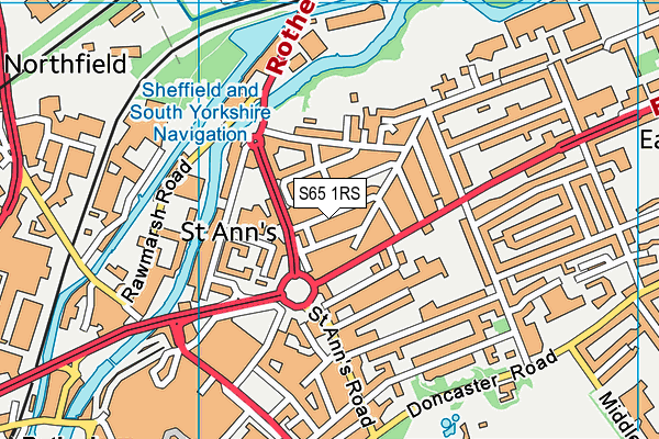 S65 1RS map - OS VectorMap District (Ordnance Survey)