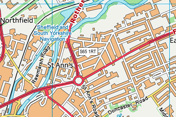 S65 1RT map - OS VectorMap District (Ordnance Survey)