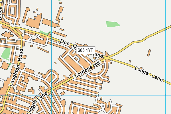 S65 1YT map - OS VectorMap District (Ordnance Survey)
