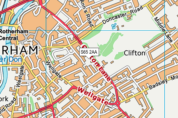 S65 2AA map - OS VectorMap District (Ordnance Survey)