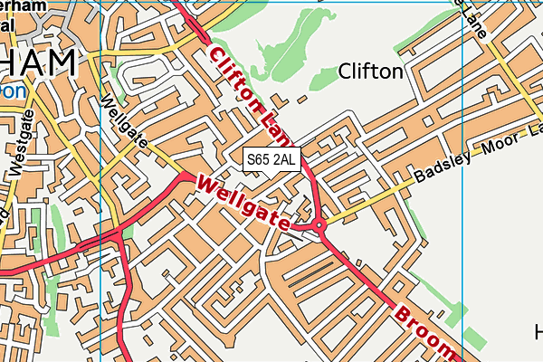 S65 2AL map - OS VectorMap District (Ordnance Survey)