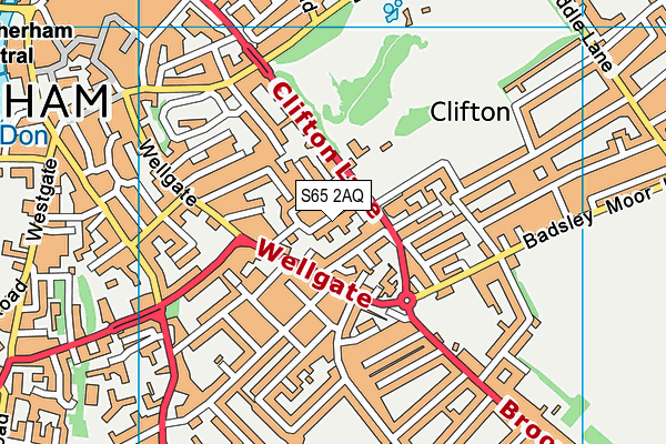Clifton Park map (S65 2AQ) - OS VectorMap District (Ordnance Survey)