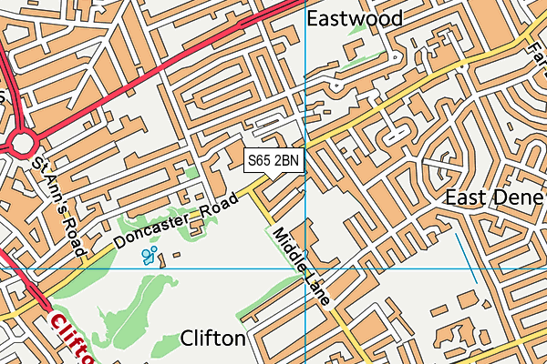 S65 2BN map - OS VectorMap District (Ordnance Survey)