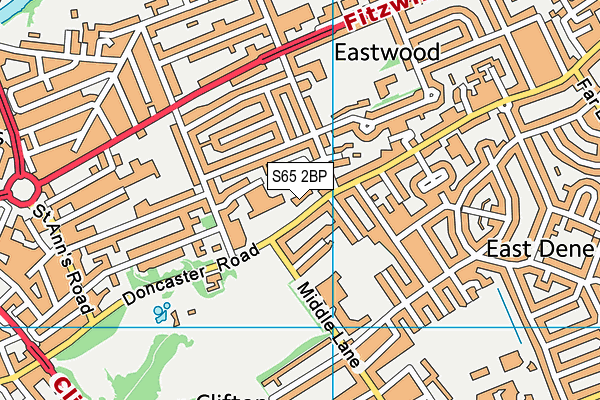 S65 2BP map - OS VectorMap District (Ordnance Survey)