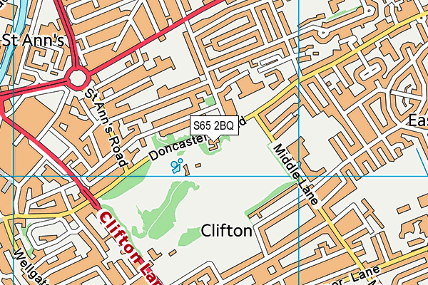 S65 2BQ map - OS VectorMap District (Ordnance Survey)